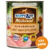 Happy&Fit Natural Dog Konzerv Csirke & Szarvas Almával & sáfrányolajjal 12x800g HF9090612X