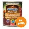Happy&Fit Natural Dog konzerv vadhús, bárány burgonyával és sáfrányolajjal 6x800g HF909136X