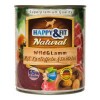 Happy&Fit Natural Dog konzerv vadhús, bárány burgonyával és sáfrányolajjal 800g HF90913