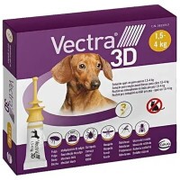 Vectra 3D rácsepegtető oldat minitestű kutyáknak XS (1,5-4kg) 3x