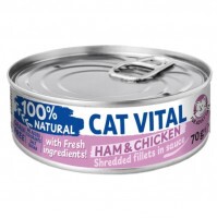 Cat Vital konzerv sonka és csirkefilé falatok felnőtt macskáknak szószban 70g