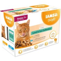-Iams Cat Delights Senior Land&Sea Multipack Szószban 48x85g