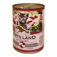 Pet s Land Cat Junior Konzerv Marhamáj-Bárányhús almával 415g
