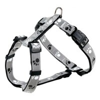 Trixie Hám Reflect Fényvisszaverő Tappancsos Szürke/Fekete M-L 50-75cm/25mm