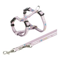 Trixie Hám pórázzal Junior & Puppy M–L: 27–45 cm/10 mm, 2m, világos lila