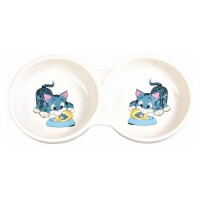 Trixie Tál Kerámia Dupla Macskának 2x0,15l/11cm Fehér