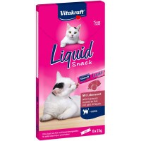 Vitakraft Macska Folyékony Jutalomfalat Májas és Biotin 6x15g