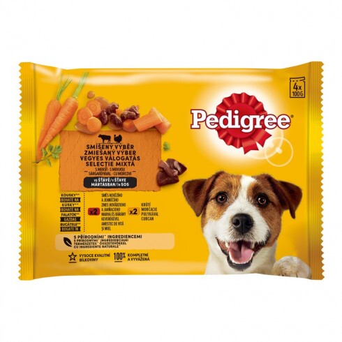Pedigree alutasak Multipack Adult Marha+Nyúl,Pulyka+Répa 4x100g