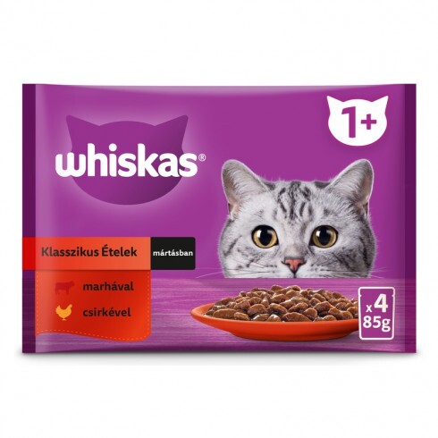 Whiskas alutasak Multipack Marha-Csirke  mártásban  4x85g
