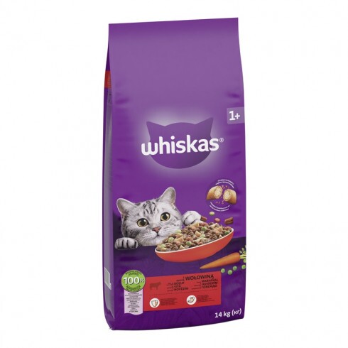 Whiskas száraz macskaeledel marhával 14kg