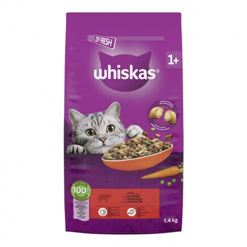Whiskas száraz macskaeledel marhával 1,4kg