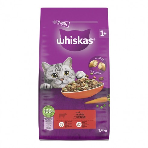 Whiskas száraz macskaeledel marhával 1,4kg