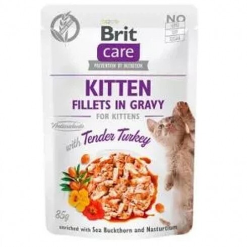 Brit Care Cat Kitten alutasak pulyka szószban 85g