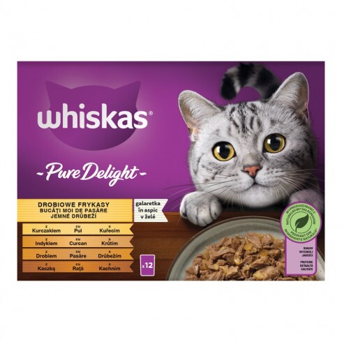 Whiskas alutasak Multipack Pure Delight szárnyas Aszpikban 12x85g
