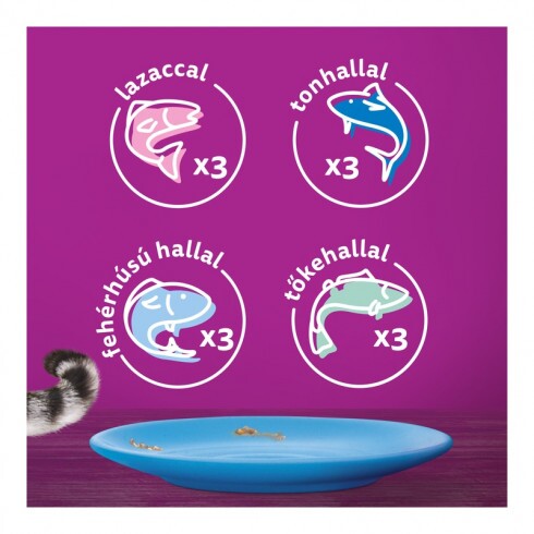 Whiskas alutasak Multipack halas válogatás aszpikban 12x85g