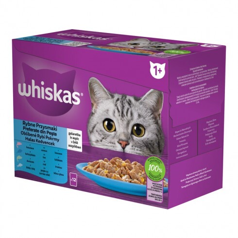 Whiskas alutasak Multipack halas válogatás aszpikban 12x85g