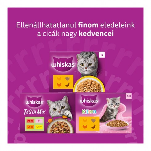 Whiskas alutasak Multipack halas válogatás aszpikban 12x85g
