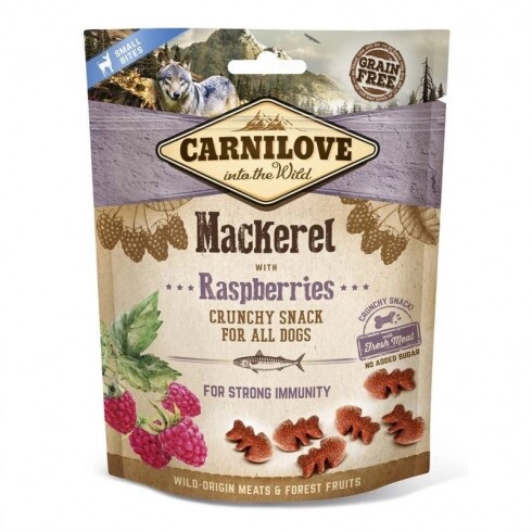 Carnilove Dog Jutalomfalat Crunchy Mackerel&raspberries - Makréla málnával 200g