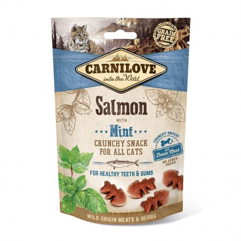 Carnilove Cat Crunchy Snack Salmon & Mint- Lazac Hússal és Mentával 50g