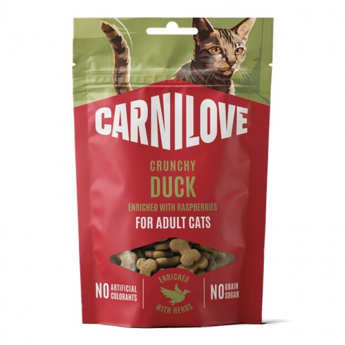 Carnilove Cat Crunchy Snack Duck enriched with Raspberries - Kacsával és Málnával 50g
