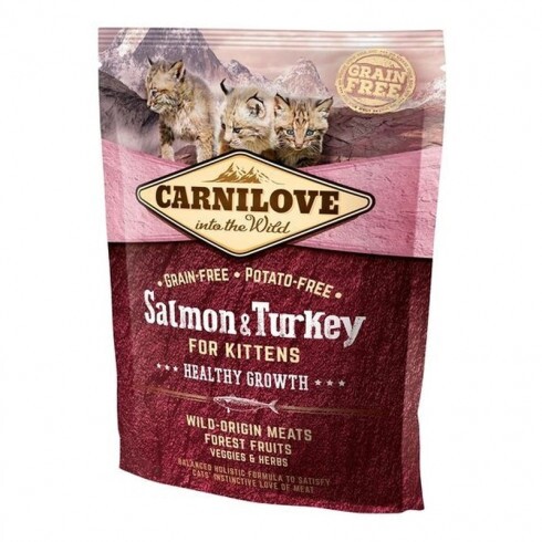 Carnilove Cat Kitten Salmon & Turkey – Healthy Growth - Lazac és Pulyka Hússal 400g