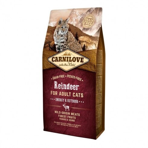Carnilove Cat Adult Reindeer Energy & Outdoor- Rénszarvas Hússal 6kg
