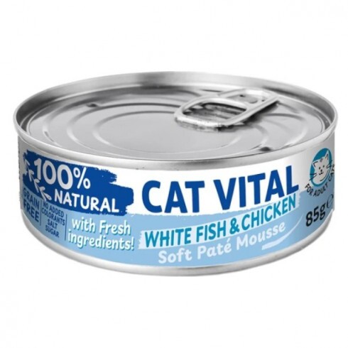 Cat Vital konzerv mousse fehér hallal és csirkével felnőtt macskáknak 85g