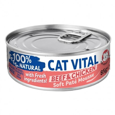 Cat Vital konzerv mousse marhával és csirkével felnőtt macskáknak 85g