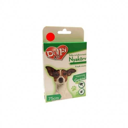 Dolly Natural Bolha és kullancsriasztó nyakörv kutyák részére piros 75cm