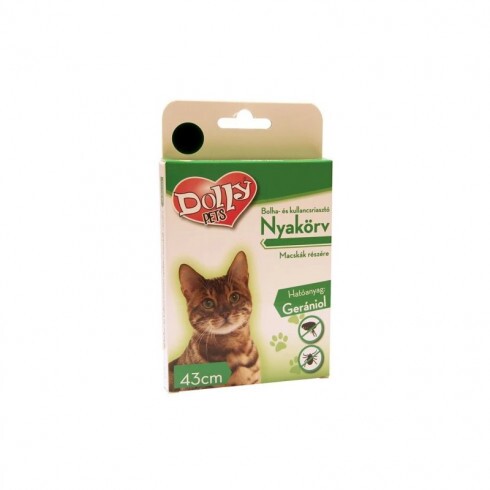 Dolly Natural Bolha és kullancsriasztó nyakörv macskák részére fekete 43cm