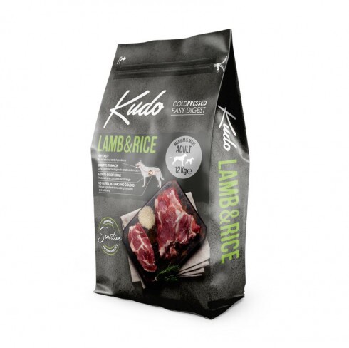 Kudo Low Grain Adult Lamb/Rice Medium/Maxi száraz kutyatáp bárány, rizs 12kg