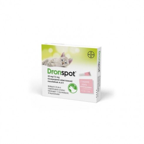 Dronspot 30 mg/7,5 mg féreghajtó rácsepegtető oldat kistestű macskáknak 2x