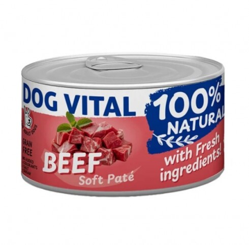 Dog Vital konzerv 100% Natural Soft Paté Beef - marha 150g
