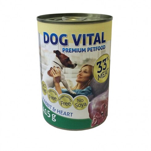 Dog Vital konzerv nyúl, szív 415g