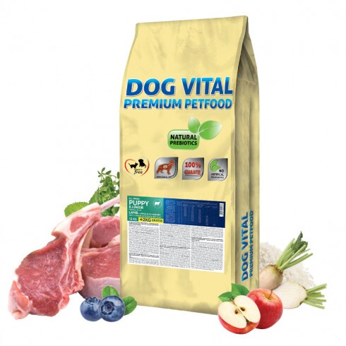 Dog Vital Hipoallergén Puppy&Junior All breed Lamb,apple&blueberry 12+2kg grátisz