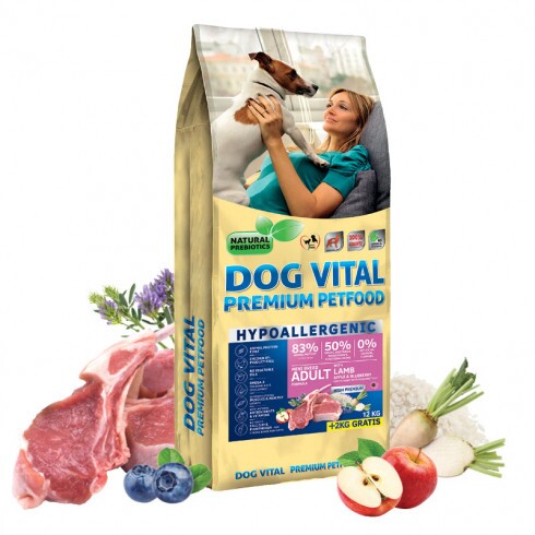 Dog Vital Hipoallergén Adult Mini Lamb,apple&blueberry 12+2kg grátisz