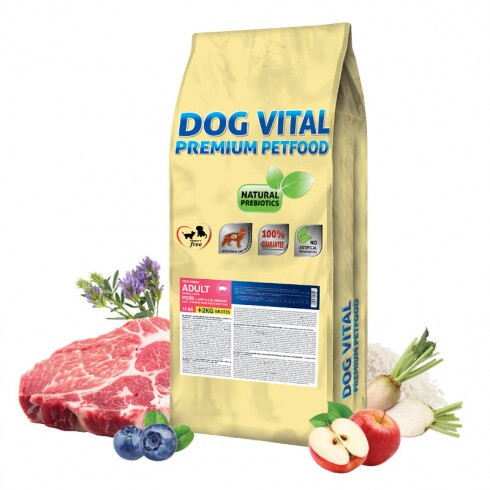 Dog Vital Hipoallergén Adult Mini Pork,apple&blueberry 12+2kg grátisz