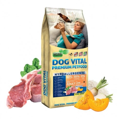 Dog Vital Hipoallergén Adult Medium&Maxi Lamb,spinach&pumpkin 12+2kg grátisz