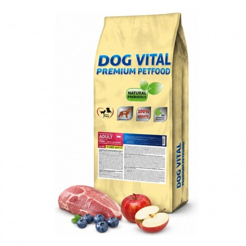 Dog Vital Hypoallergenic Adult Medium & Maxi Pork, Apple & Blueberry 12+2kg