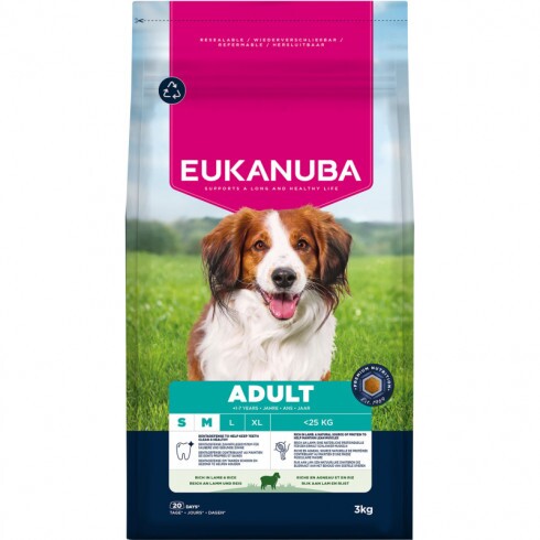 Eukanuba Adult Small&Medium Lamb&Rice 3kg
