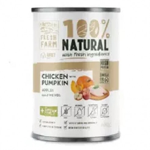 Fresh Farm Coarse pate - chicken, pumpkin, apples & herbs 400g