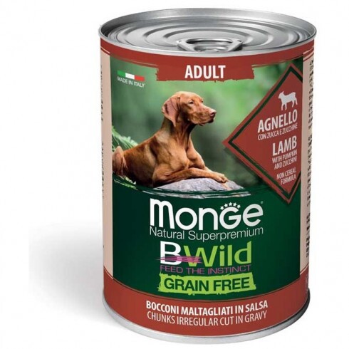 Monge BWild Grain Free Dog konzerv - Bárány, sütőtök, cukkini 400g