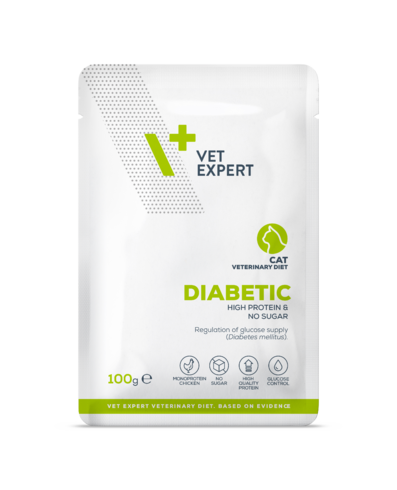 VetExpert Veterinary Diet Diabetic tasak macskáknak 100 g