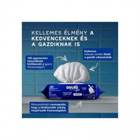 Douxo Spa Nedves törlőkendő kutyáknak és macskáknak 100db