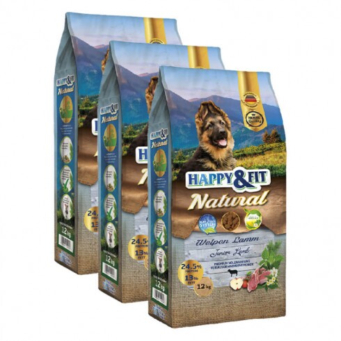 Happy & Fit Natural Welpen Lamm 3x12kg