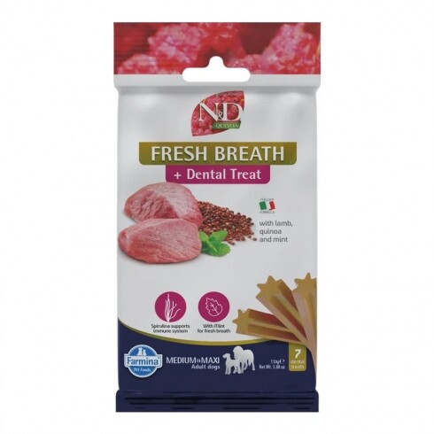 N&D Quinoa Dog Jutalomfalat Fresh breath Adult Med&Max friss lehelet 100g