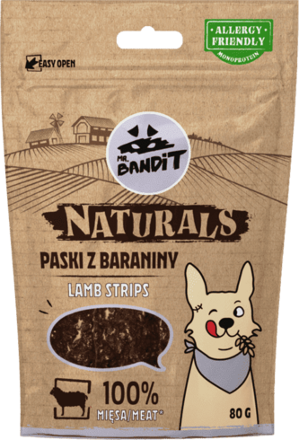 -Mr. Bandit Naturals Lamb stripes 80g