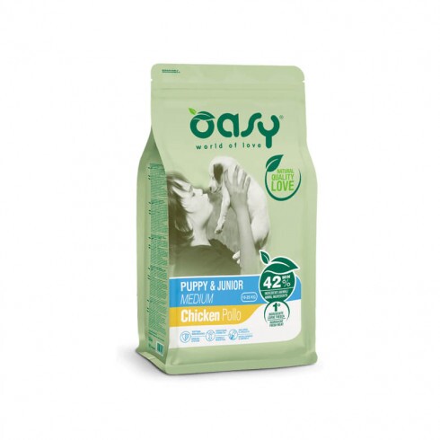 Oasy Dog Lifestage Puppy & Junior Medium 12kg