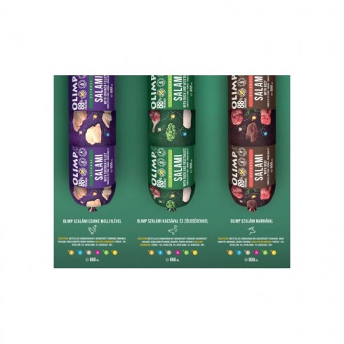 OLIMP Prémium szalámi 88% hús marha,kacsa,csirke 800g 3*4db MIX BOX
