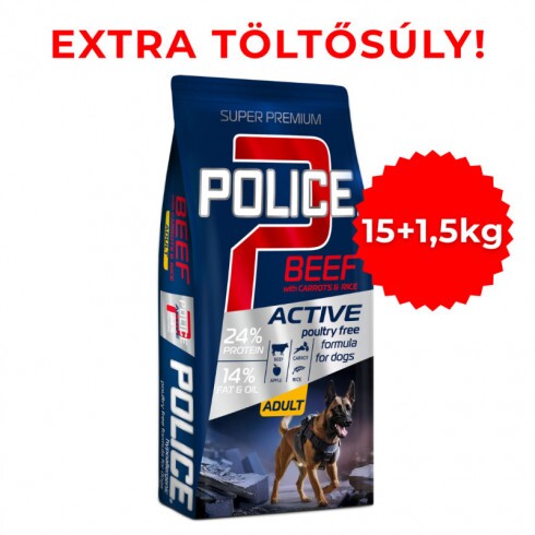 Police Adult Hypoallergenic Beef & Carrots, Rice 15+1,5kg